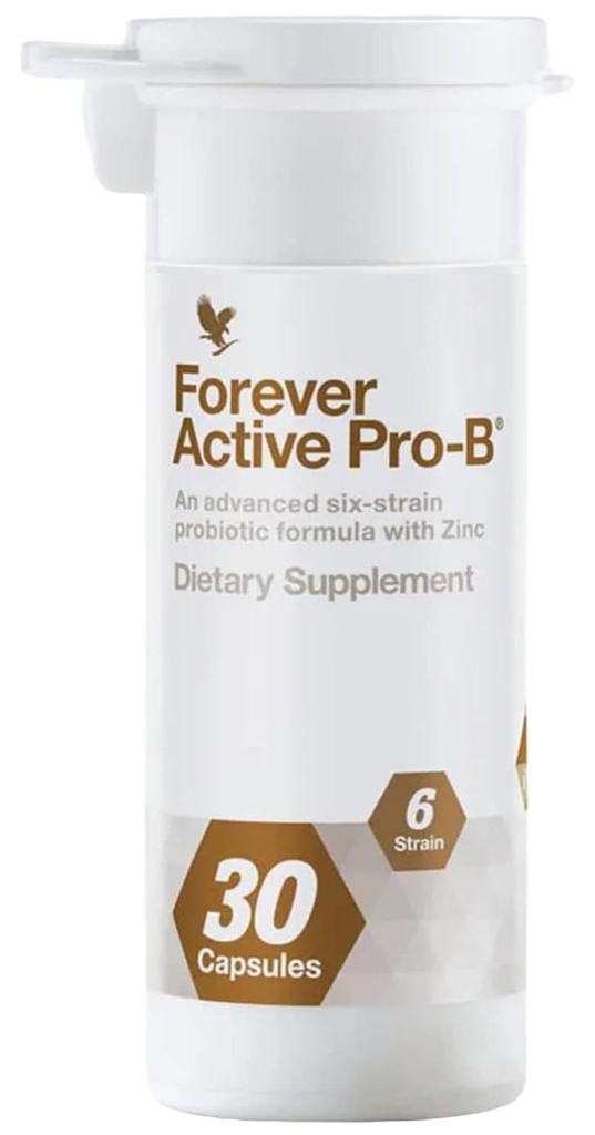 Forever Living - Active Pro- B - Advanced Probiotic z 8 Milion CFU i 6 Synergistic Strains - Soy i gluten- Free - 30 kapsułki