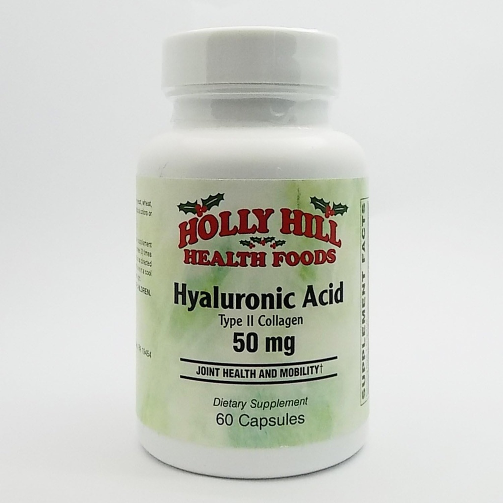 Holly Hill Health Foods, kwas hialuronowy (Kolagen typu II) 50 MG, 60 kapsułki