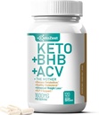 Keto ACV BHB kapsułki 1600mg do zaawansowanej utraty masy ciała i oparzenia tłuszczu brzucha - organiczny jabłkowy cydr z Matką Ketones Vegan suplement - z witaminą D3 cynku chrom dla mężczyzn