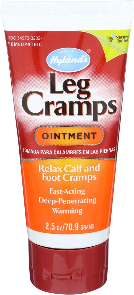 Hyland 's Leg Cramps Ointment, Arnica Gel Leg Cramp Relief, Natural Relief of Calf, Leg and Foot Cramp, 2.5 oz