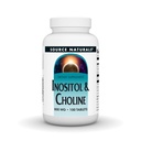 Źródło Naturals Inositol & Cholina 800 mg Wspomaga Zdrowe Nerwy Funkcje - 100 tabletek