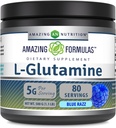 Amazing Supples L- Glutamine Proszek Bis124; Amino Acid Supplement Bis124; Non-GMO Bis124; Gluten Free 124; Made in USA (Blue Raspberry Bis124; 1.1 Lb)