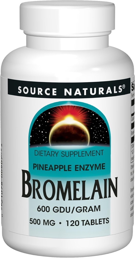 Źródło Naturals Bromelain 500 mg Proteolitic Enzym Supplement - 120 tabletek (opakowanie po 2)