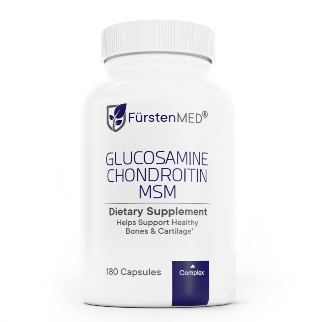 FürstenMED Glukozamina Chondroitin MSM Supplement - Chondroitin & Glukozamina Nutritional Supplements for Bones & Normal Cartilage Health - Wsparcie normalnego zdrowia wspólnego z witaminą C - 180 Kapsułki