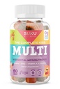 SUKU The Complete Kids Multivitamin Gummies - Witaminy A, C, D, E, B6, B12, Folate & Zinc - Wsparcie immunologiczne, Cukier-Free, Gluten- Free, Non-GMO, Tropikalny Bonanza Flavor - 60 Count