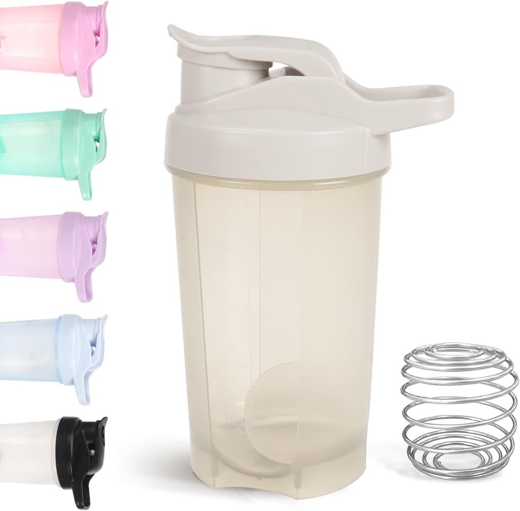 D.Y.A 16oz Shaker Butelka z przeciekiem Proof Sports Shaker Cups for Protein Shakes Shake Butelka na przedtreningi i podróż Aby przejść BPA Free & Easy Clean Protein Shaker Butelka, Grey