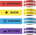 Medicine Stickers Instrukcja Medyczna Etykieta Stała Papier Etykieta AM NOON PM dla Pill Case Planner 0.4 * 1,6 cala (Morning Noon Evening Bedtime)