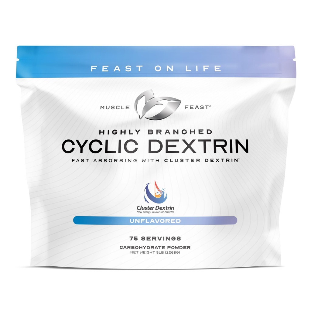 Muscle Feast Wysoko rozgałęziony Cykliczny Dekstryna Premium Preclout lub Post- Workout Suplement, Unflavored, 5lbs