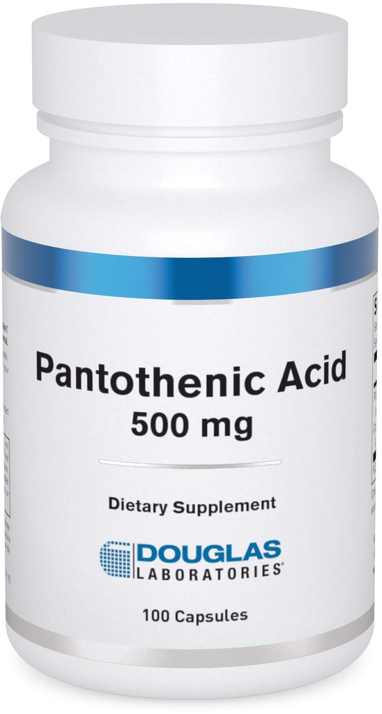 Douglas Laboratories Pantotenic Acid 500 mg Acidum 124; Witamina B5 do wspierania wytwarzania i metabolizmu energii komórkowej * Acidum 124; 100 Kapsułki
