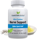 Nerve Supplement Supplement - Naturalne witaminy z 650mg non-GMO ALA Alpha Lipoic Acid - Premium Nerve Supplement Supplement - Ręce i Stopy - Tingling, Numbness - 60 Kapsułki wegetariańskie