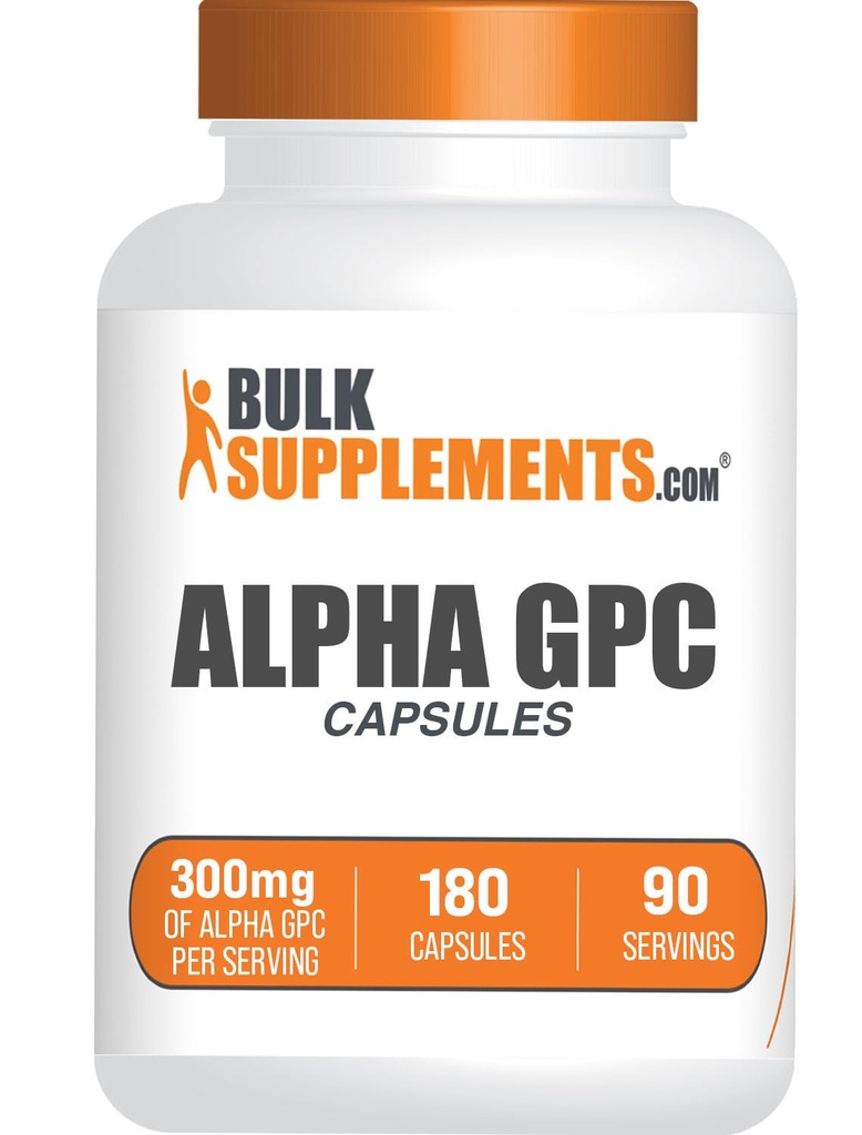 BulkSupplements.com Kapsułki Alpha GPC - Acetylocholina Suplementy, Alpha GPC 300mg - Suplementy choliny, Gluten Free, 2 Kapsułki na Serving, 180 Kapsułki (Opakowanie 1)