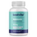 BESTVITE Melatonina 30 mg (120 Kapsułek wegetariańskich) - Brak stearynianów - Wegan - Nie GMO - Bez glutenu - Melatonina w dużych dawkach