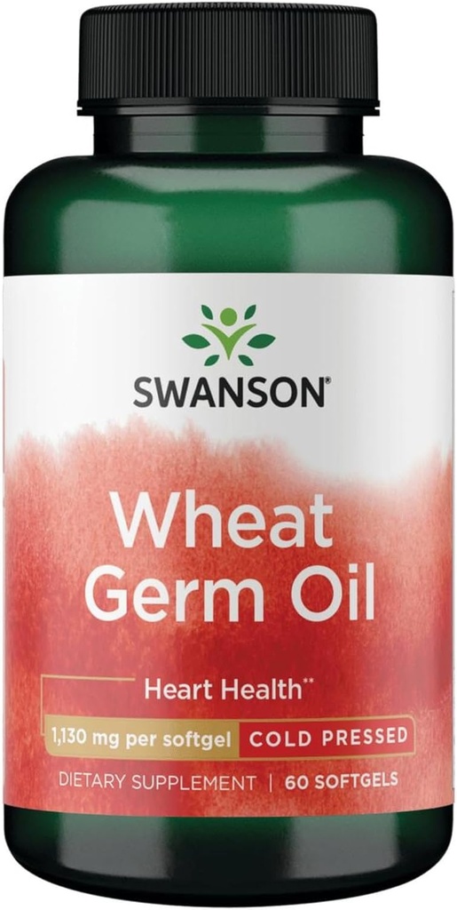 Swanson Cold- Pressed Wheat Germ Oil 1130 Miligramy 60 Sgels