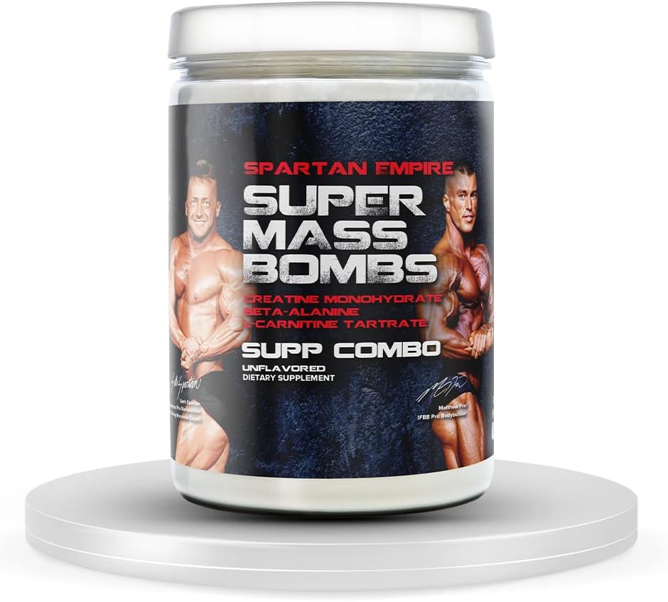 PrometheuzHealth Super Mass Bombs Workout Muscle Builder with Creatine, Beta- Alanina, L Carnitine Tartrate - Daily Muscle Building & Recovery Supplement - 45 Służenia