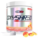 EHP Labs OxyShred PreWorkout Proszek - Proszek do treningu wstępnego z L Glutamina i Acetyl L Karnityna, Energy Boost Drink - Pierścienie brzoskwiniowe Candy, 60 Słupki