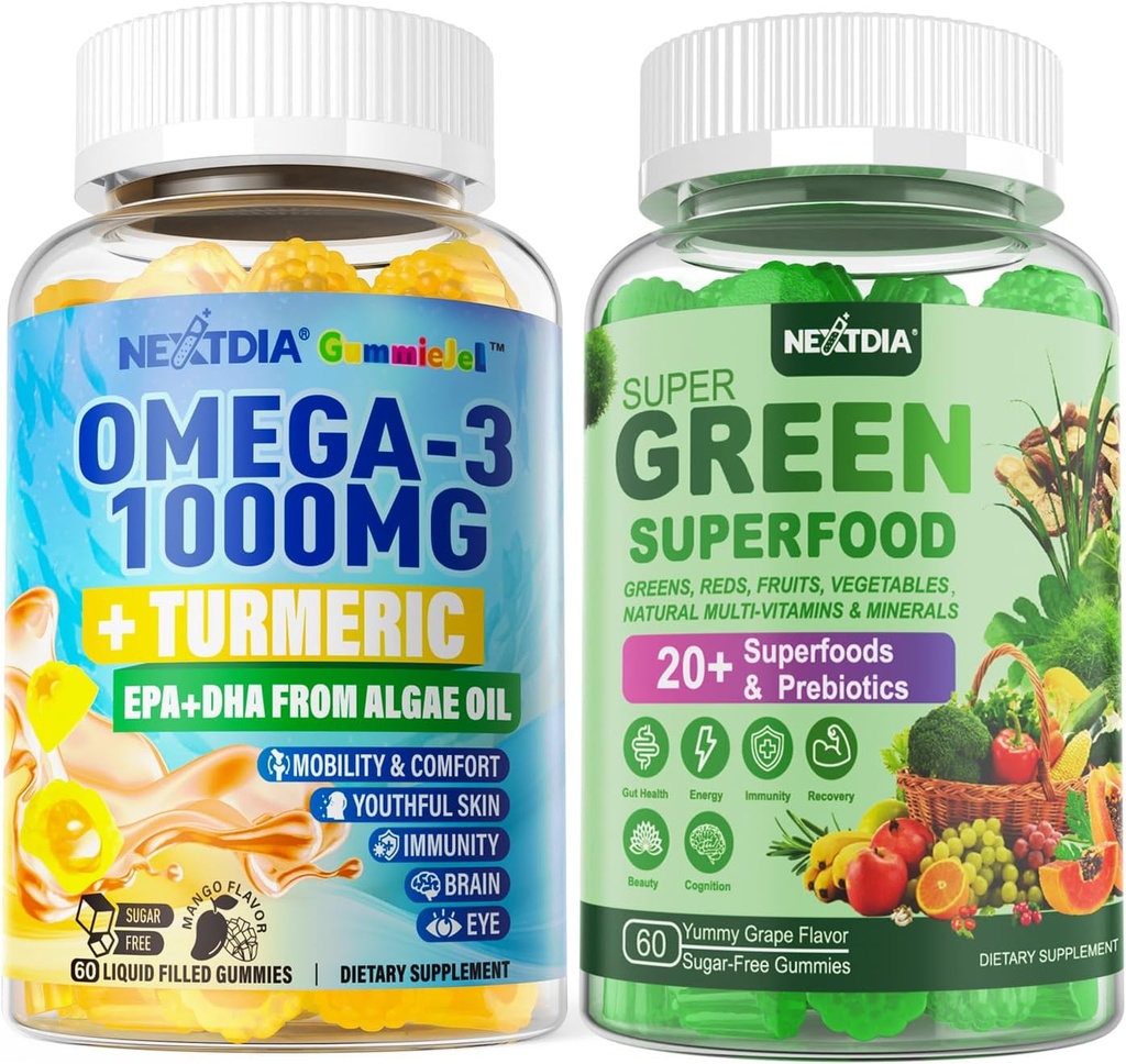 Wegańskie gumki Omega-3 + Super Zielone gumki