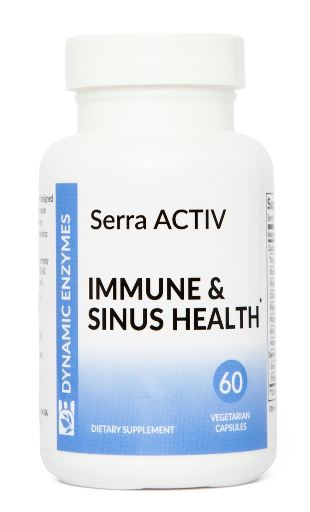 Serra ACTIV - 60 Kapsułek Wegańskich - Wspiera Sinus i zdrowie układu sercowo- naczyniowego - Oporna na działanie kwasu - 120,000 SPU - Wsparcie immunologiczne - Enzymy układowe