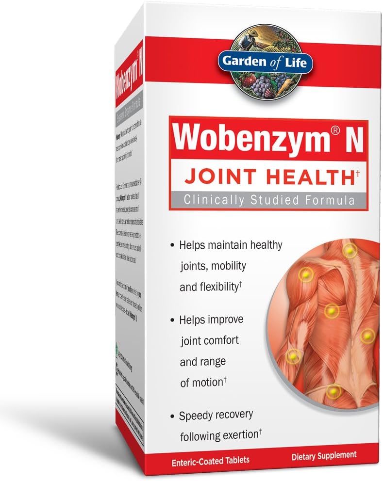 Garden of Life Joint Supplement for Men and Women - Wobenzym N Enzymy systemowe, Klinicznie studiowana formuła dla zdrowych połączeń, Mobilność, Elastyczność, Odzyskiwanie Post- Ćwiczenia, Gluten Free, 800 Tablets