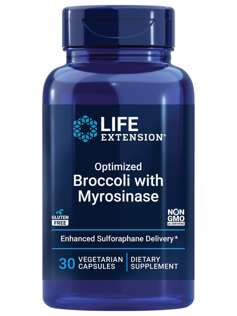 Life Extension Zoptymalizowane brokuły z Myrosinase, Wątroba i Detox Suplement, Zaawansowane biodostępne, Once- Daily, Nie-GMO, Wegetarianin, Gluten- Free, 30 Kapsułki