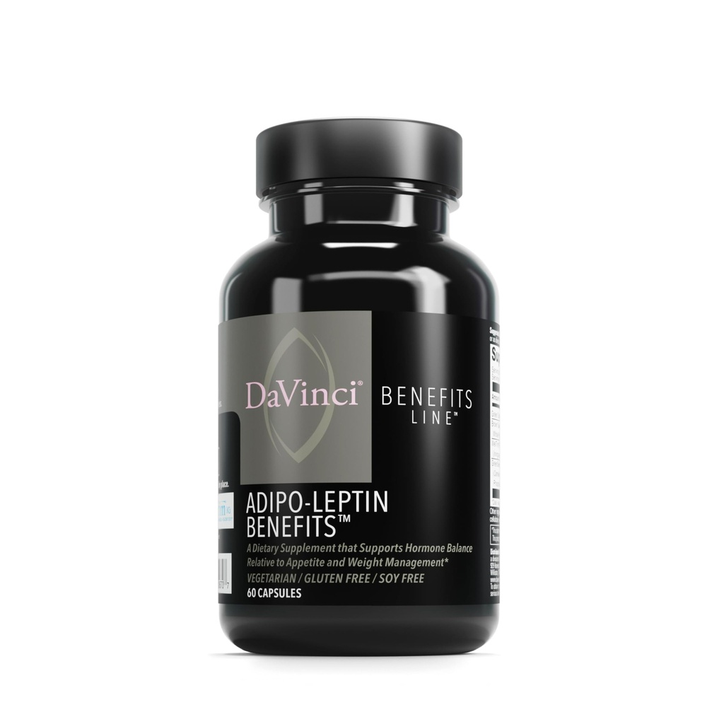 DAVINCI Labs Adipo- Leptin Benefits Dietary Supplement - Hormon Balance Support & Metabolic Support with Green Tea Extract, Green Coffee Bean Extract & More * - 60 Kapsułki wegetariańskie (30 Servings)