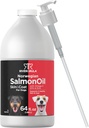 Horbaach Norweski olej łososiowy dla psów (64oz) 124; Wspiera zdrową skórę i płaszcz 124; z Omega 3, EPA & DHA 124; Płynny suplement dla psów 124; Non-GMO, Gluten Free