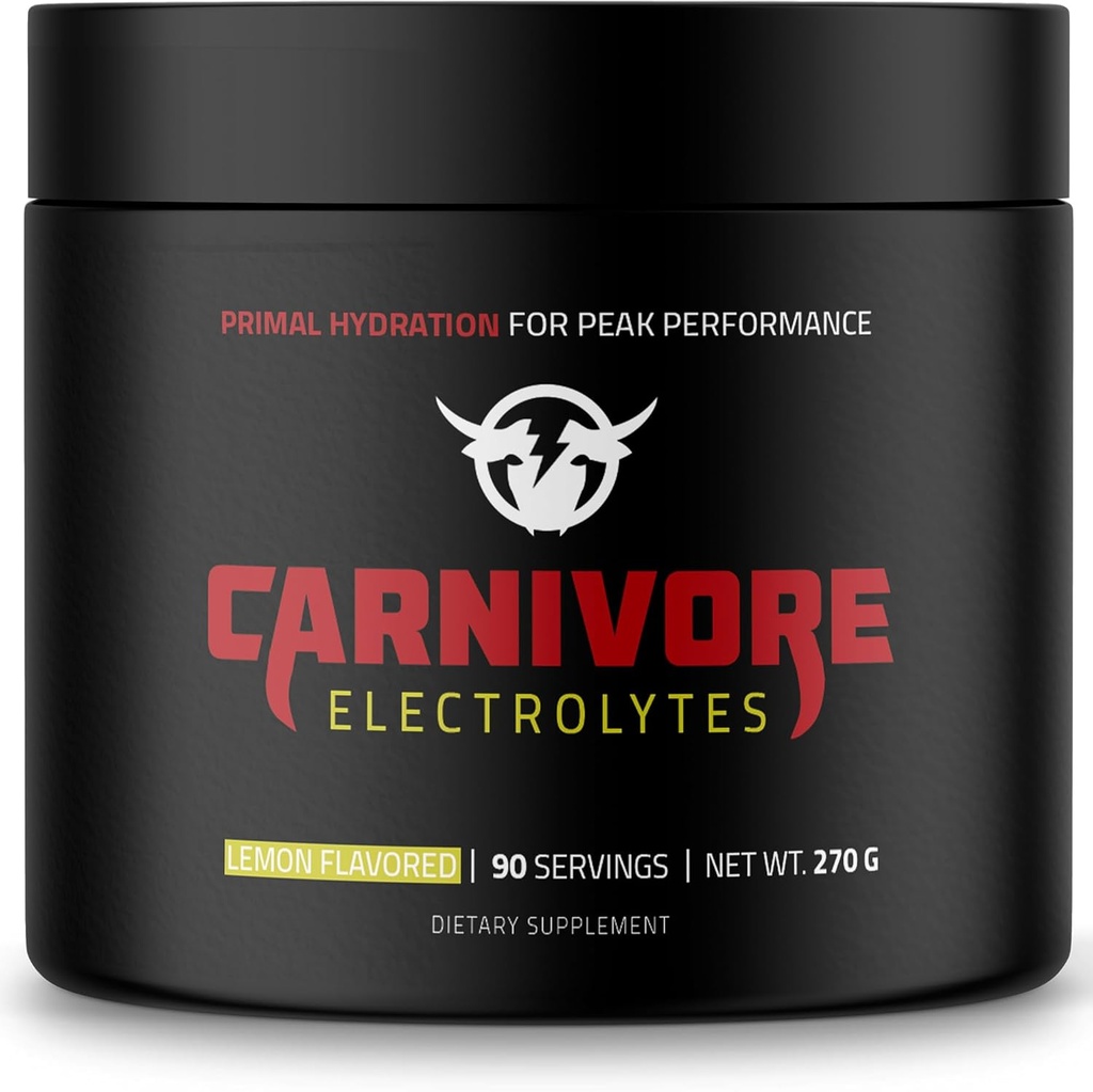 Premia proszek do nawadniania dla Carnivore Diet - zbalansowane wsparcie elektrolitowe, Zero Carb, Keto Friendly - Optymalna energia i odzysk - 90 Słupki (Natural Lemon)