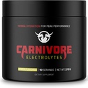 Premia proszek do nawadniania dla Carnivore Diet - zbalansowane wsparcie elektrolitowe, Zero Carb, Keto Friendly - Optymalna energia i odzysk - 90 Słupki (Natural Lemon)