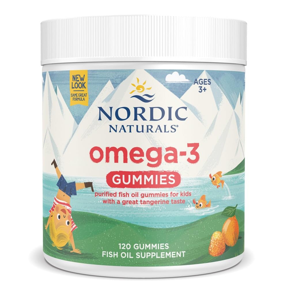 Nordic Naturals Nordic Omega-3 Gummies, Tangerine - 120 Gummies - 82 mg Total Omega- 3 z EPA & DHA - Non-GMO - 60 Służenie