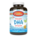 Carlson - Kid 's Chewable DHA, 100 mg DHA, Zdrowie mózgu, Funkcja widzenia, Wzrost & Rozwój, Pomarańcza, 180 Softgels do żucia