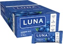 LUNA BAR - Gluten Free Snack Bars - Blueberry Bliss Flavor - 7g białka - Non-GMO - Plant- Oparte na zdrowe przekąski - On the Go Snacks (1.69 Ounce Snack Bars, 15 Count)