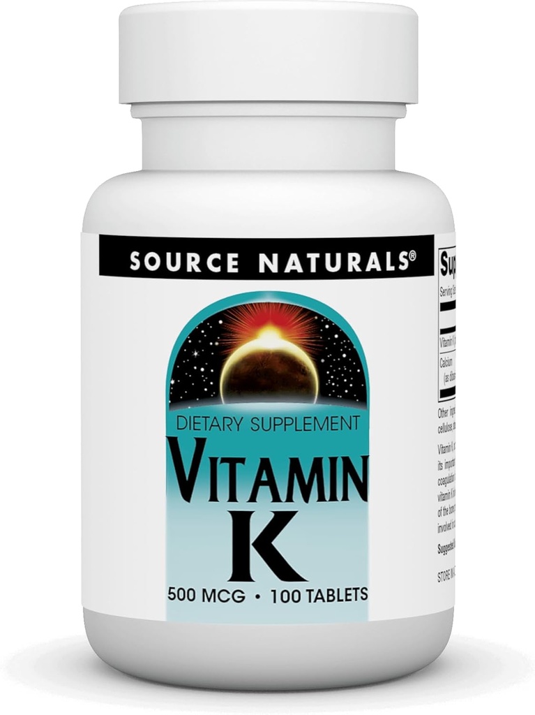 Źródło Naturals Witamina K - 500 µg - 100 tabletek