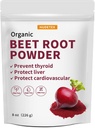 Hudetex Buraki w proszku Organiczny, 8oz, Zamrożone Suszone Wspomaganie czynności wątroby i energii ciała, Keep Youth, Bogate w witaminy B12, Żelazko, Kwas foliowy - Non-GMO, Wegan