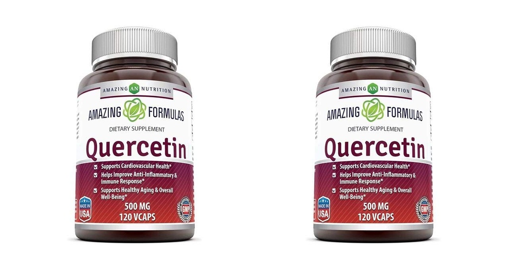 Niesamowite wzory Quercetin 500 Mg, 120 VCaps - Suplement diety, Kapsułki wegańskie, Non-GMO, Gluten Free - Optymalne z zrównoważoną dietą i regularne ćwiczenia