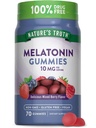 Nature's Truth Melatonin 10mg Gummies | 70 Count | Berry Flavor | Vegan, Non-GMO, and Gluten Free Supplement