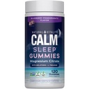 Natural Vitality SLEEP Gummies, suplement magnezu z melatoniny i L- Theanine, Wegan, Gluten Free, pomaga ciała Ease do snu, Pomegranat Blueberry 120 Count