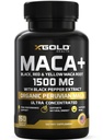 X Gold Health Organic Maca Root Powder Kapsułki 1500mg z czarny 124; Czerwony i żółty peruwiański Maca Root Extract Żelatynizowany, Energia & Mood Suplement dla mężczyzn i kobiet + czarny pieprz dla najlepszych korzyści