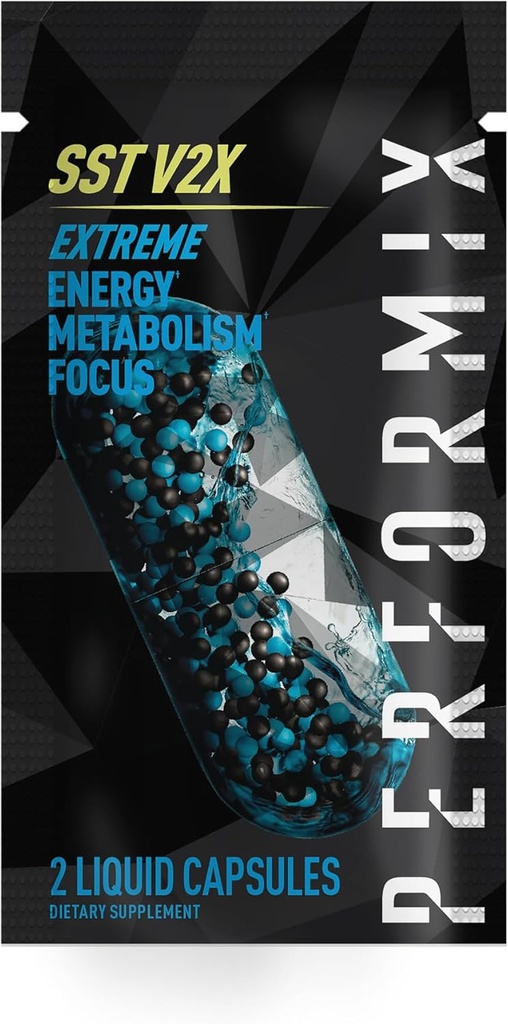 PERFORMIX - SST V2X - Wstępny trening - 300 mg Kofeina - Suplementy energetyczne - No Crash - Cele Fitness - Nootropic - Timed- Release for All Day Focus, Mood & Energy Boost - Mężczyźni i kobiety - 2 kapsułki