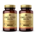 Solgar Chelated Żelazo - 100 Tabletki, Opakowanie 2 - Delikatnie na swoich żołądkach - Non- GMO, Wegan, Gluten Free, Bezmleczny, Koszerny - 200 Całość Sługi