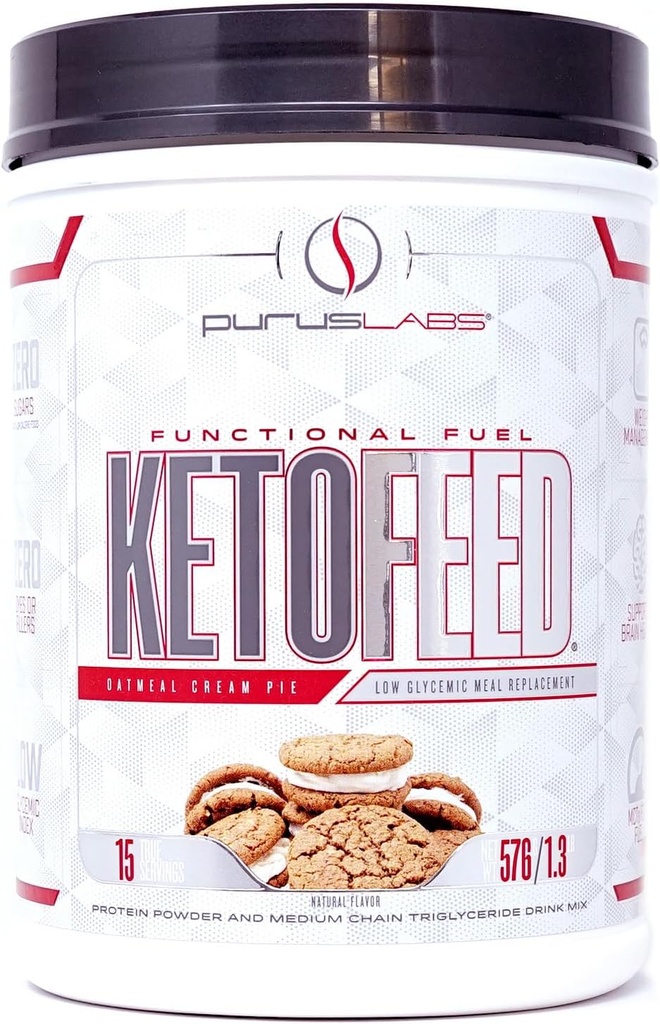 Purus Labs KETOFEED proszek z białka, 15 Sług (Owsianka śmietana Pie)