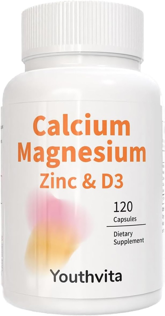 Wapnia Magnezu Cynk VitaminD3 Kapsułki, Wsparcie immunologiczne i kości Zdrowie, 120 Liczba