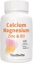 Wapnia Magnezu Cynk VitaminD3 Kapsułki, Wsparcie immunologiczne i kości Zdrowie, 120 Liczba