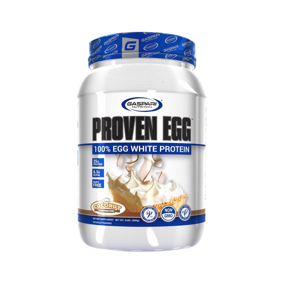 Gaspari Nutrition Proven Egg, 100% Białko białko jaj, 25g Białko, Keto Friendly, Nabiał i Laktoza Free, Soy Free (2 lbs, Kokosowy Custard)
