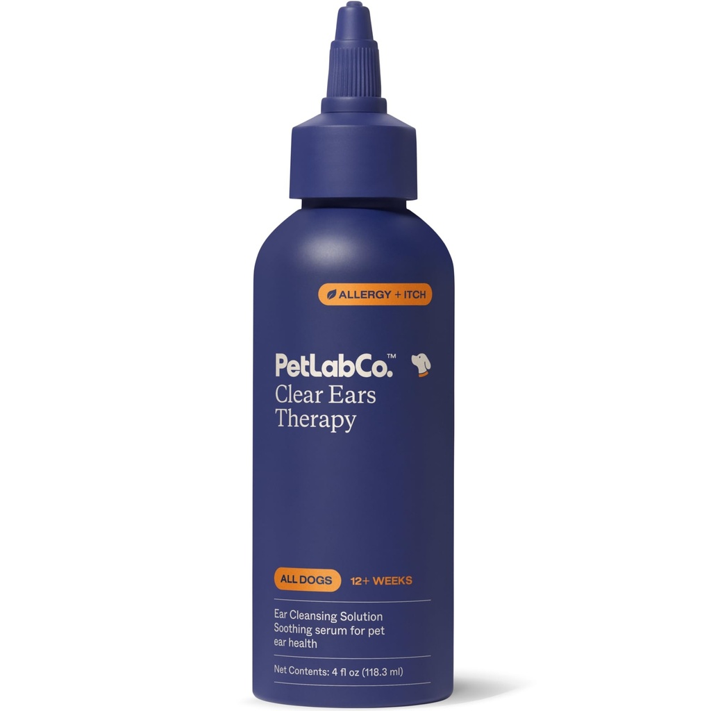 PetLab Co. - Clear Ears Therapy Ear Cleaner for Dogs - Supporting Yeast, Swędzacze Uszy & Zdrowe Kanały Ear - Bezalkoholowe Mycie Uszy - Zoptymalizowane rozwiązanie Dog Ear Cleaner - Packaging May Vary