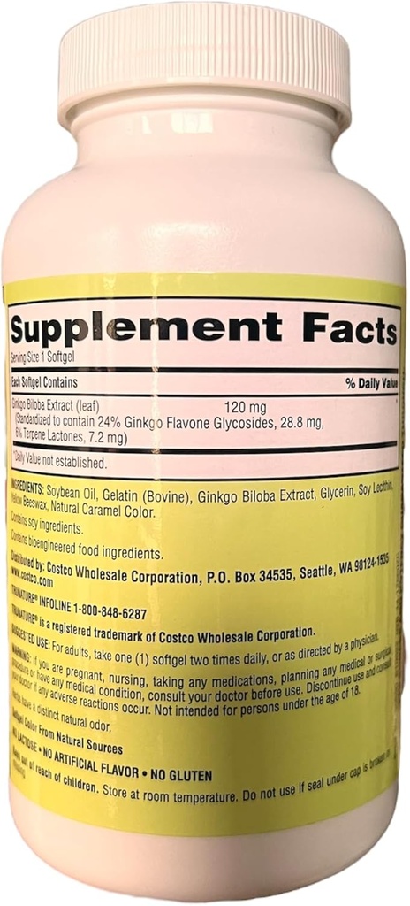 Gingko Biloba TRU Natura 120mg 340 softgel 1 opakowanie
