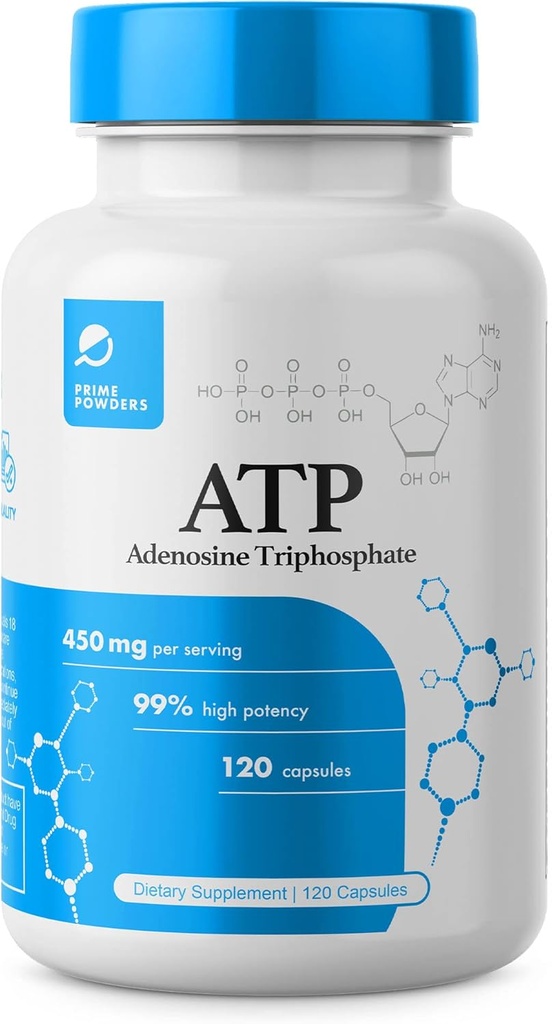 Kapsułki ATP - 120 Kapsułki - Adenozyna Trifosforan Disodowy - 400mg na porcję - Wzmacniacz energii Endurance Stamina