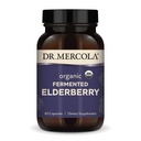 Dr Mercola Organic Fermented Elderberry, 30 Służenia (60 Kapsułki), Suplement diety, Wspiera zdrowie oddechowe, Nie-GMO, Certyfikowany USDA Organic