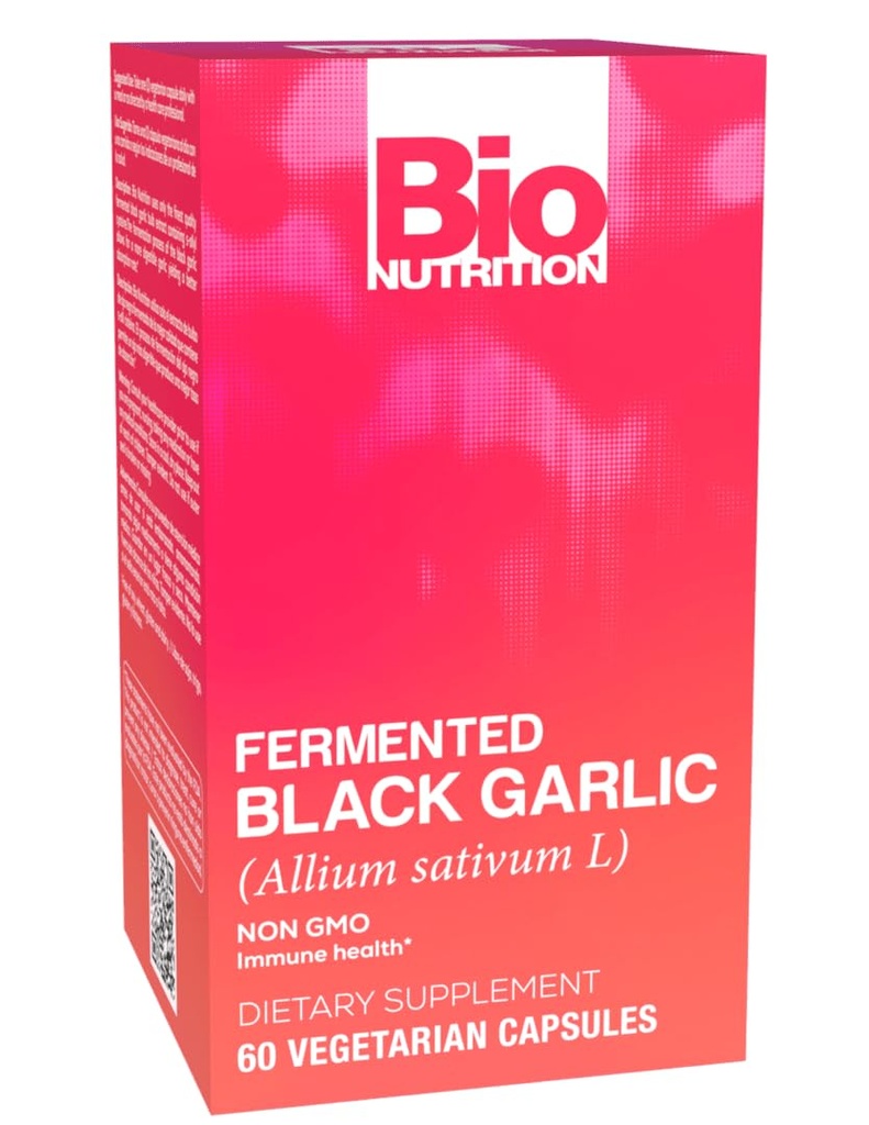 Bio Nutrition fermentowany czarny czosnek - 60 Kapsułki wegetariańskie Opakowanie 1