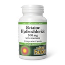 Czynniki naturalne, Betaine HCL 500 mg, Wspiera zdrową trawienie i zdrowy mikrobiom, 90 kapsułek (90 porcji)