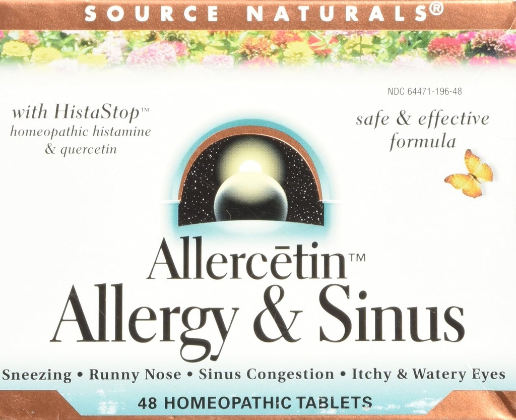 Źródło Naturals Allercetin Alergia & Sinus, Tabletki Homeopatyczne, 48 tabletek