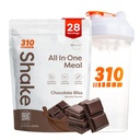 310 Nutrition All- in- One Meal Replacement Shake Powder w / Shaker Cup Starter Kit - Wysokie białko włókno bogaty Wegan Superfood Mieszanka - Cukier wolny, Keto & Paleo Friendly, Niskie węglowodany - Czekolada Bliss 28 srv